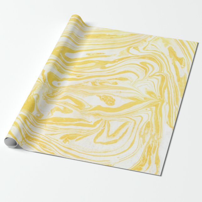 Yellow marble texture. Hand drawn Wrapping Paper (Unrolled)