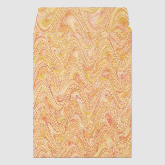 Yellow Marbling Pattern Envelope Mailers (Front)