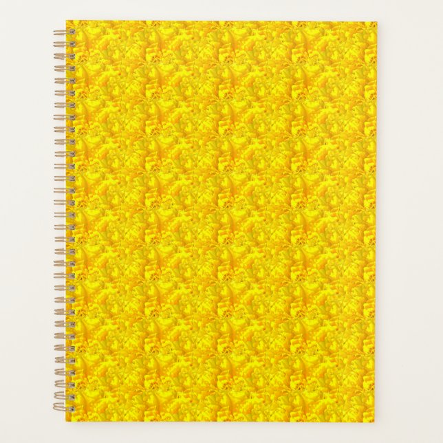 Yellow Marigold Floral Seamless Pattern Planner (Front)