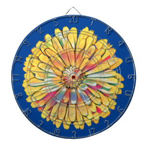 Yellow Marigold Flower Dart Board