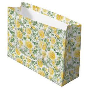 Yellow Marigold Flowers Bridal Shower Large Gift Bag