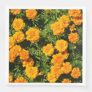 Yellow Marigold flowers Paper Dinner Napkins