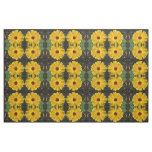Yellow Marigold Macro Floral Patterned Fabric