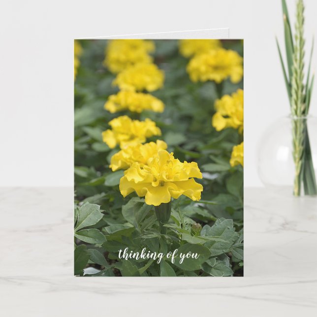yellow marigold-thinking of you card (Front)