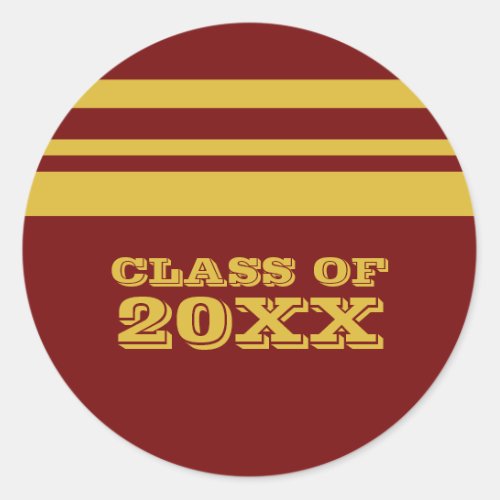 YellowMaroon Bold Stripes Graduation Stickers