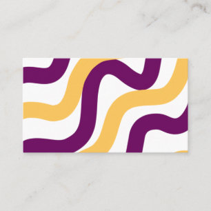 Yellow marron red curvy lines wavy pattern design  business card