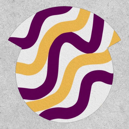 Yellow marron red curvy lines wavy pattern design  patch