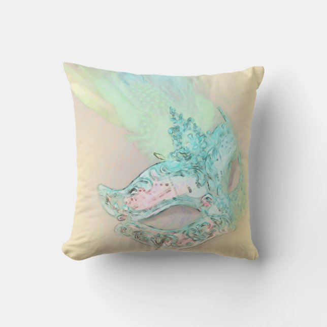 Yellow Masquerade Throw Pillow (Front)