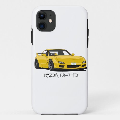 Yellow Mazda Rx7 FD iPhone 11 Case