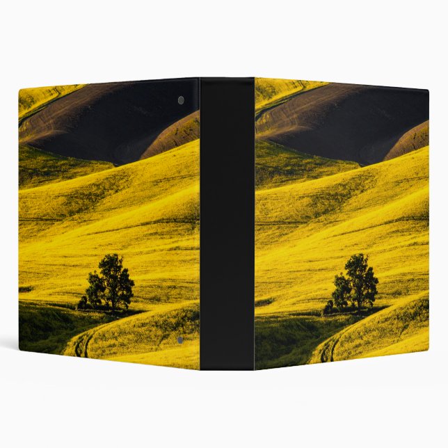 Yellow meadow field in the wind 3 ring binder (Background)