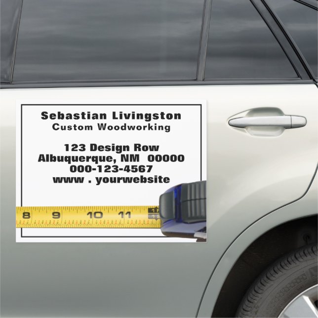 Yellow Measuring Tape Carpenter Occupation  Car Magnet (In Situ)
