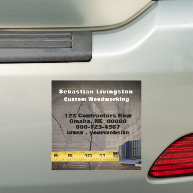 Yellow Measuring Tape Carpentry Professional  Car Magnet (In Situ)