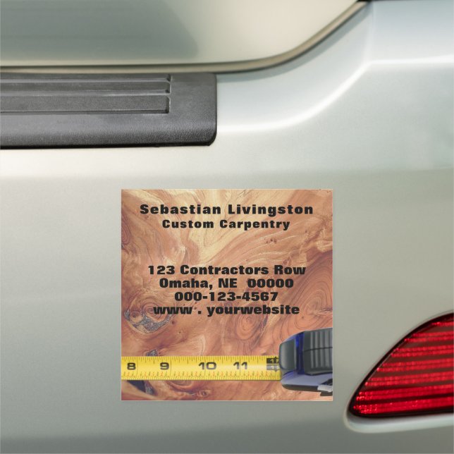 Yellow Measuring Tape Carpentry Professional  Car Magnet (In Situ)
