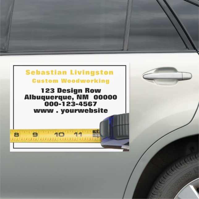 Yellow Measuring Tape Tradesman Occupation  Car Magnet (In Situ)