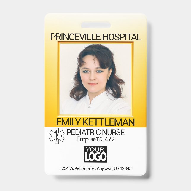 Yellow - Medical Field Photo - Nurse Badge (Front)