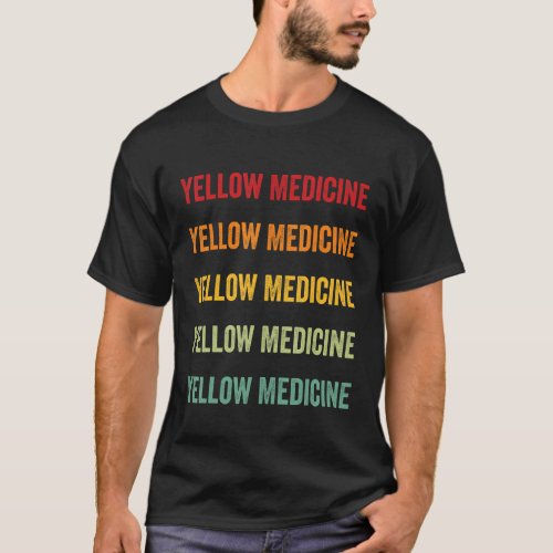 Yellow Medicine County Minnesota Rainbow Text Desi T_Shirt