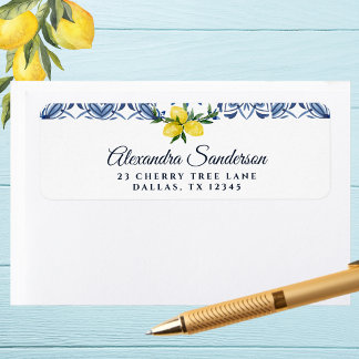 Yellow Mediterranean Lemon Return Address Label