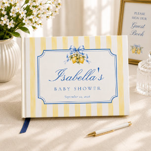 Yellow Mediterranean Summer Lemon Baby Shower Guest Book