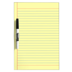 yellow medium lined dry erase board