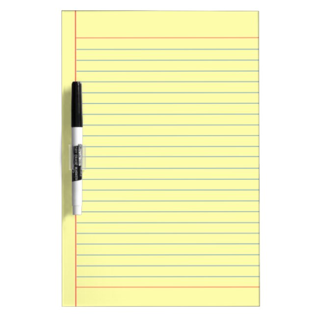 yellow medium lined dry erase board (Front)