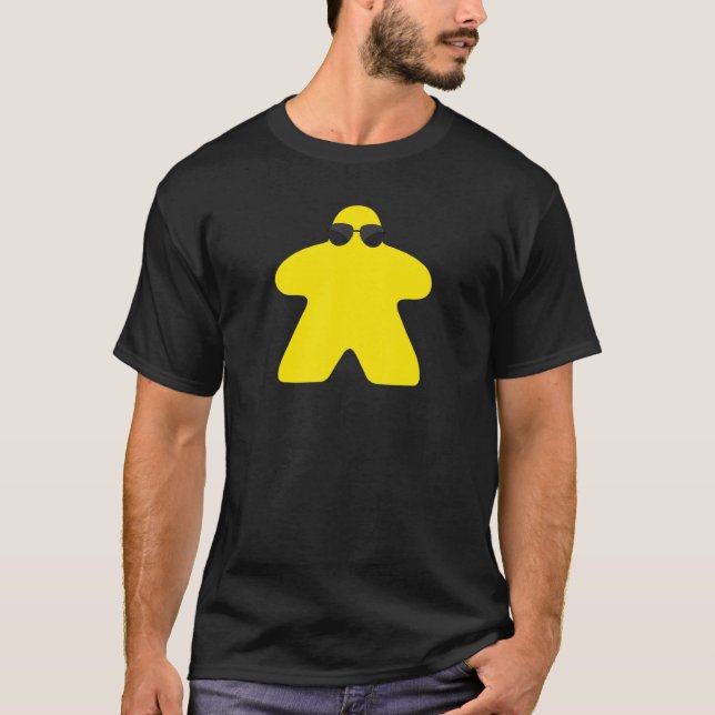 Yellow Meeple in Sunglasses Boardgamer I'm Always  T-Shirt (Front)