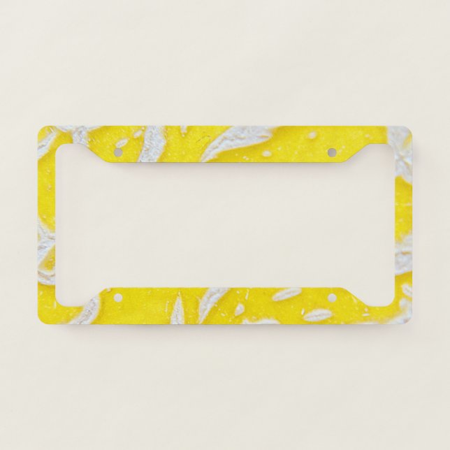 Yellow melon pattern license plate frame (Front)