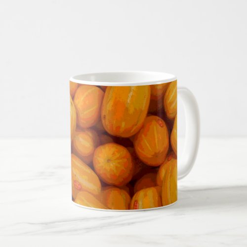 Yellow Melons Pattern in a Posterised Design Coffee Mug