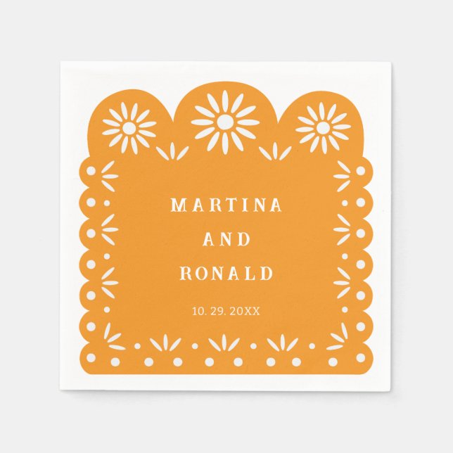 YELLOW MEXICAN PAPEL PICADO NAPKINS (Front)