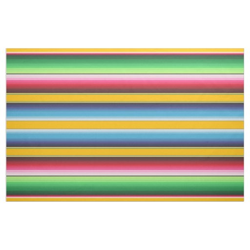 Yellow Mexican Serape Blanket Stripes Fabric
