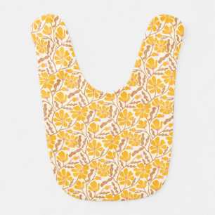 Yellow Mid Century Modern Boho Flower Baby Bib