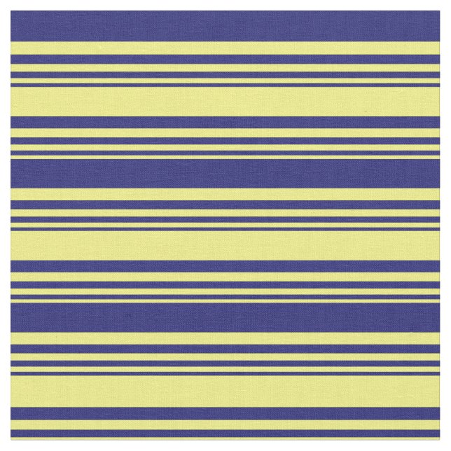 Yellow & Midnight Blue Colored Pattern Fabric (Close Up)