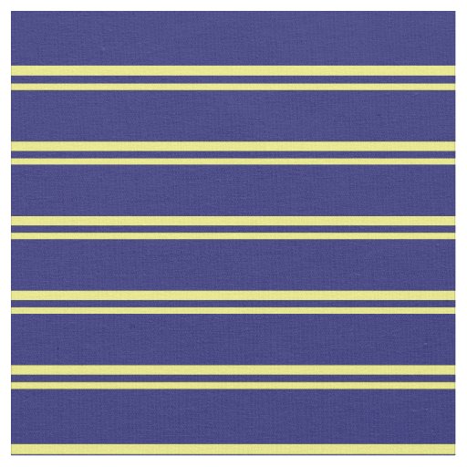 Yellow & Midnight Blue Lines Pattern Fabric