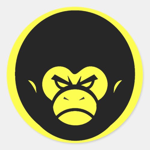 Yellow Million Monkey Logo Classic Round Sticker
