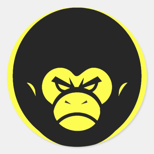 Yellow Million Monkey Logo Classic Round Sticker (Front)