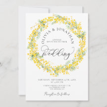 Yellow Mimosa All in 1 Budget QR Code Wedding