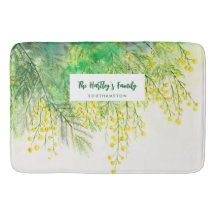 Yellow Mimosa Floral Watercolor Painting