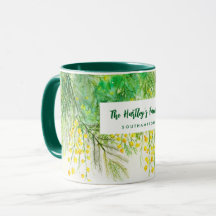 Yellow Mimosa Floral Watercolor Painting