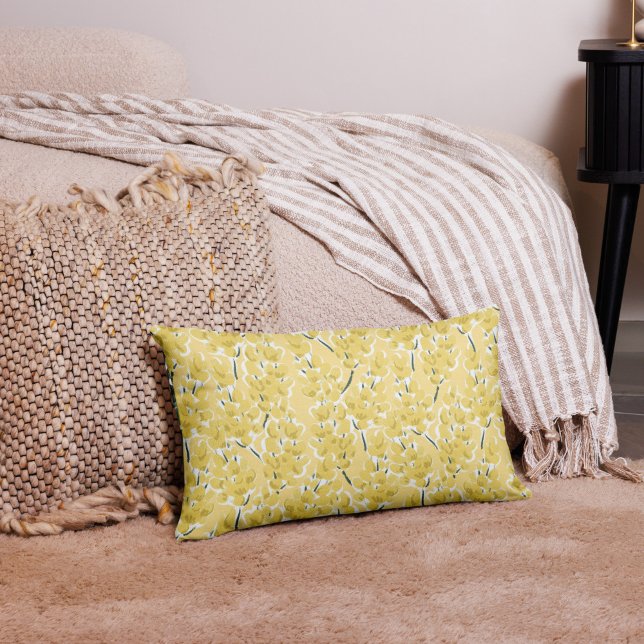 Yellow Mimosa Flowers Accent Pillow (Creator Uploaded)
