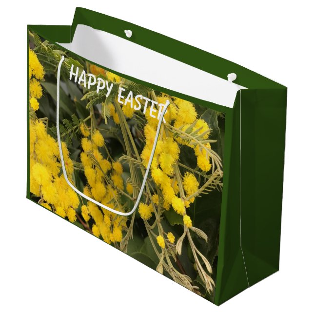 Yellow Mimosa Large Easter Large Gift Bag (Front Angled)