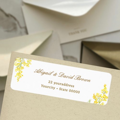 Yellow Mimosa Return Address Label