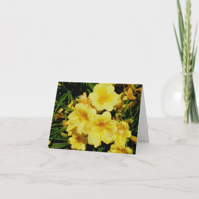 Yellow Mini Lilies Note Card (Front)