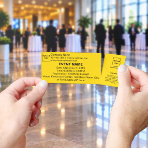 Yellow Minimalist Company Event Ticket