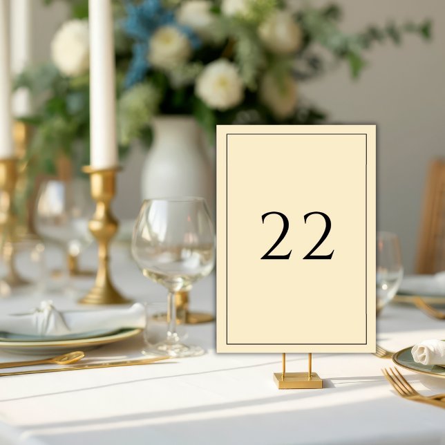 Yellow Minimalist Elegant Wedding  Table Number (Creator Uploaded)