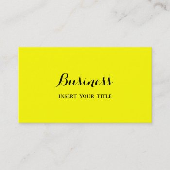 Yellow Minimalist Modern Elegant Calligraphic Business Card by RicardoArtes at Zazzle