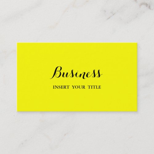 Yellow Minimalist Modern Elegant Calligraphic Business Card