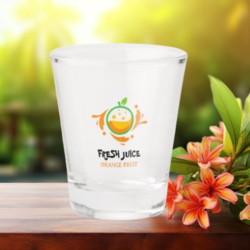 Yellow Minimalist Orange Fruit Juice Shot Glasses