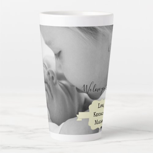 Yellow Minimalist Photo Mothers Day Latte Mug