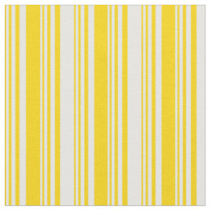 Yellow & Mint Cream Colored Stripes Fabric