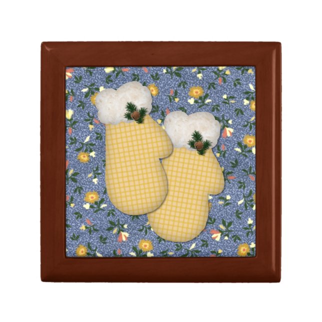Yellow Mittens Christmas Gift Box (Front)