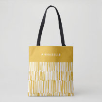 Yellow modern abstract pattern personalised gift t tote bag